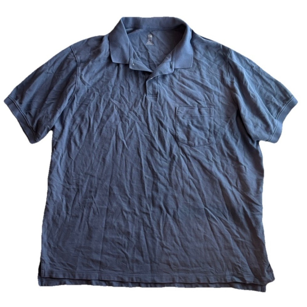 Mens Polo Big and Tall Golf DXL HB Polo Shirt Short Sleeve Size 3XLT Blue Gray